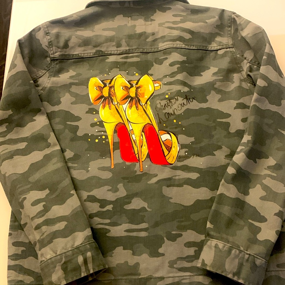 Universal Thread Camo Jacket with Louboutin Decal